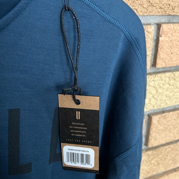 Nobull Blue Fleece Long Sleeve Logo Pullover Hoodie Sweatshirt Size Small NWT